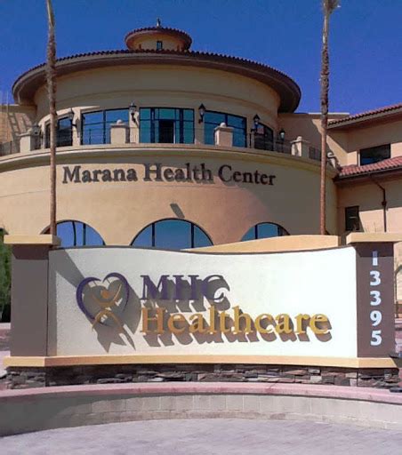 Mhc healthcare marana - Marana Main Health Center is a Group Practice with 1 Location. Currently Marana Main Health Center's 76 physicians cover 25 specialty areas of medicine. Mon 8:00 am - 5:00 pm. Tue 8:00 am - 5:00 pm. Wed 8:00 am - 5:00 pm. Thu 8:00 am - 5:00 pm. Fri 8:00 am - 5:00 pm. Sat Closed. Sun Closed. Accepting New Patients.